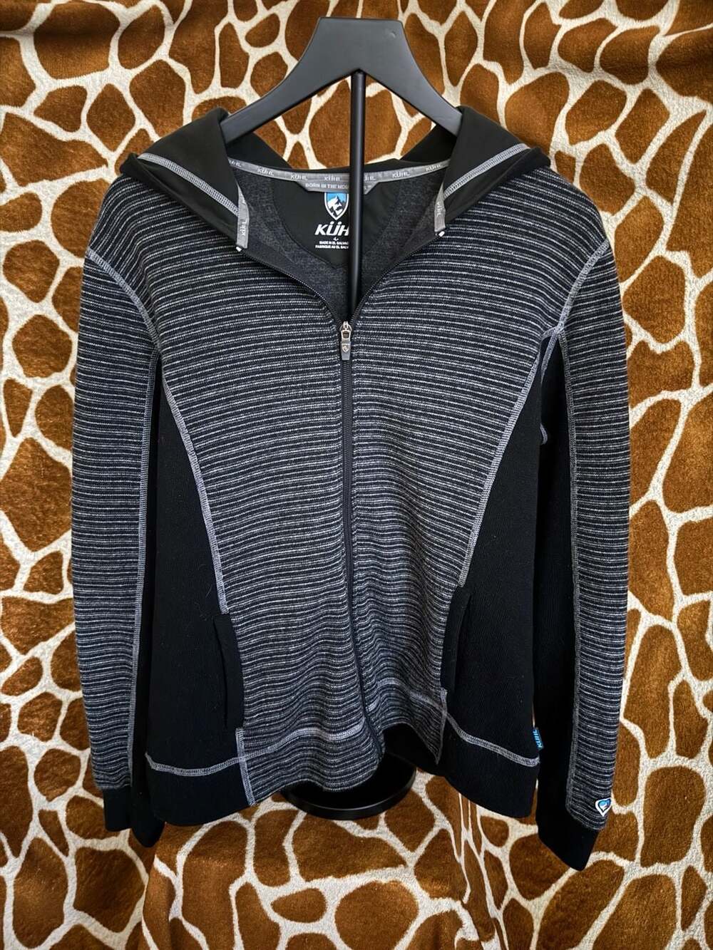 KÜHL Chianti Fleece Full Zip Striped Hoodie Women's Size L